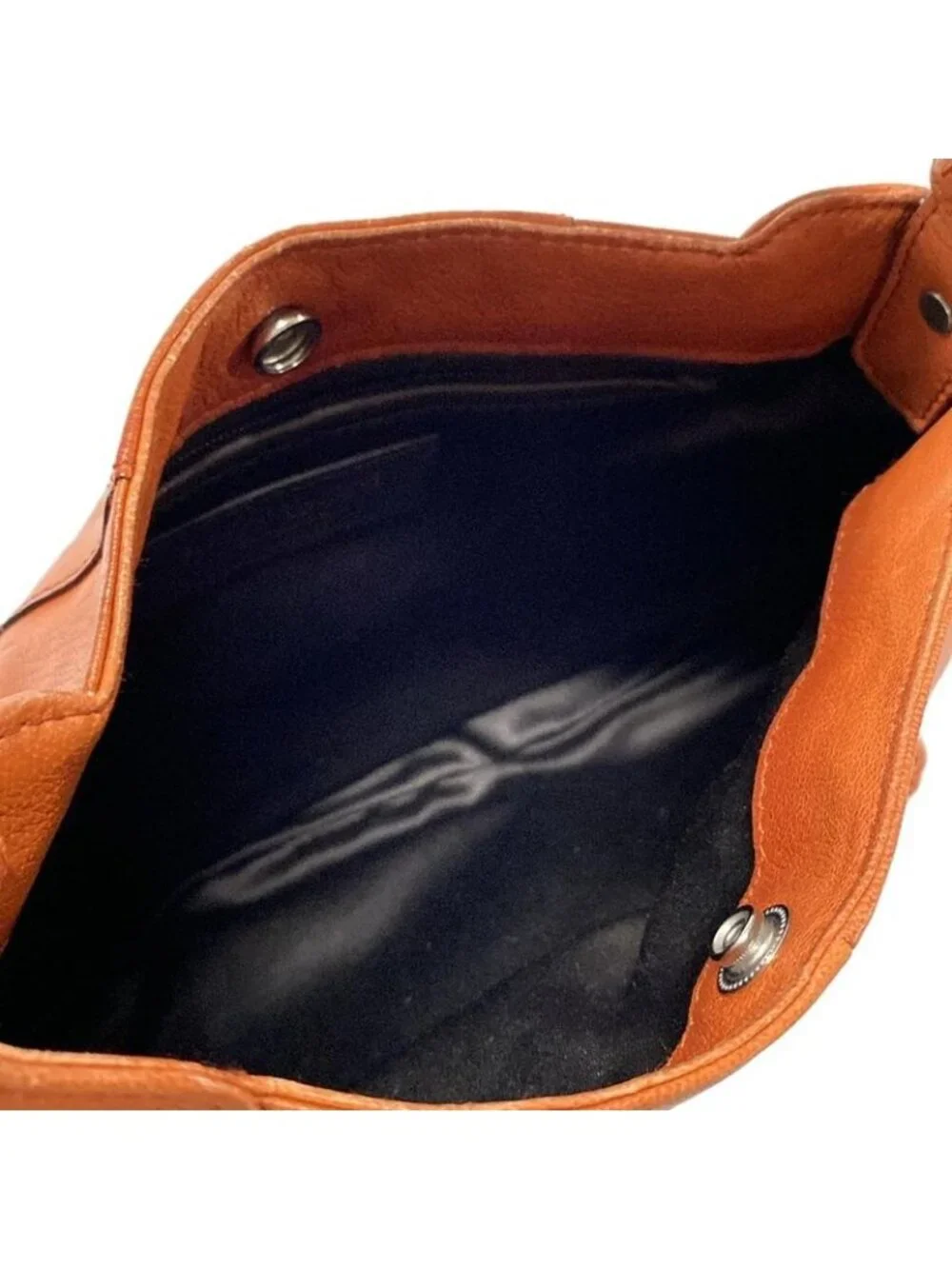 Saint Laurent Rive Gauche Handbag Mombasa Orange Leather - Picture 7 of 15